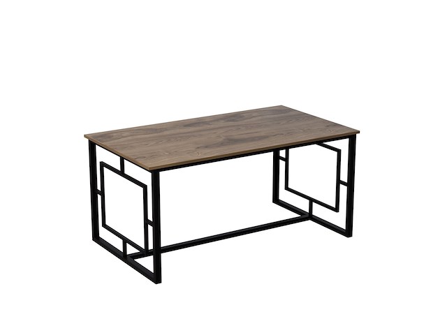 Elegante walnoot zwarte eettafel | multifunctioneel | 100% melamine gecoat | 18mm dikte - afbeelding 4 van  5