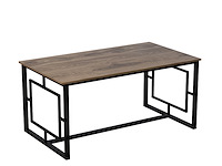 Elegante walnoot zwarte eettafel | multifunctioneel | 100% melamine gecoat | 18mm dikte - afbeelding 4 van  5