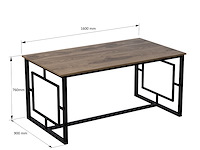Elegante walnoot zwarte eettafel | multifunctioneel | 100% melamine gecoat | 18mm dikte - afbeelding 5 van  5