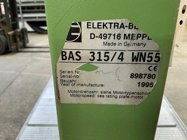 Elektra beckum bas315/4 wn55 lintzaagmachine - afbeelding 7 van  8