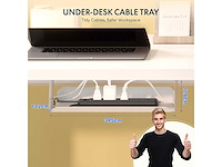 Elektrisch in hoogte verstelbaar sta-bureau met geheugenfunctie - ef1-serie (100 x 60 cm, wit frame + wit bureau) - afbeelding 2 van  3