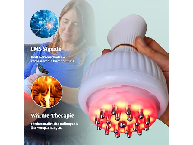 Elektrisch massageapparaat met warmte, trillingen, licht & ems - afbeelding 2 van  4