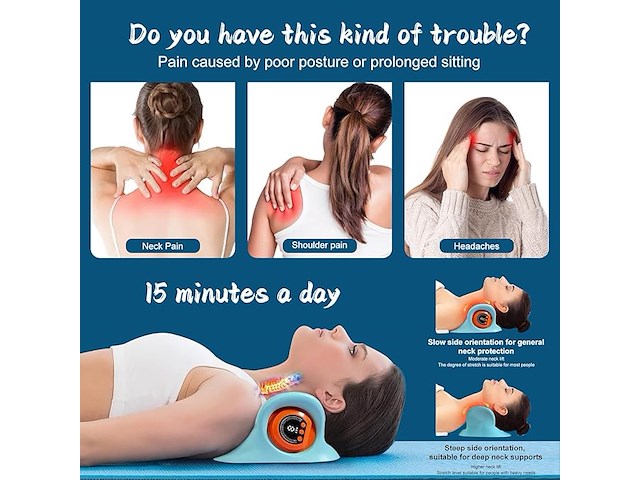 Elektrisch nekmassageapparaat met warmtefunctie - afbeelding 4 van  4