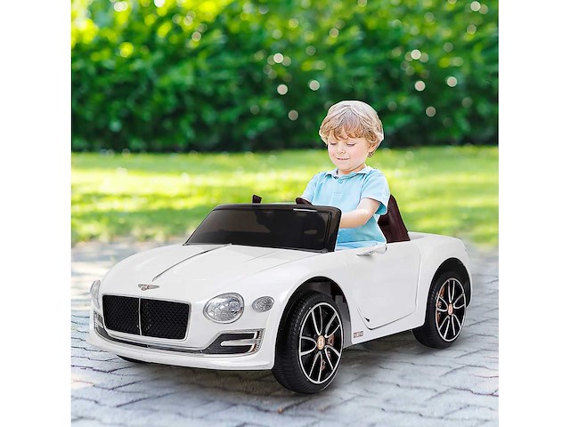 Elektrisch voertuig kinderen 2 motoren - witte bentley - afbeelding 1 van  4