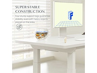 Elektrisch zit-staan-bureau met 4 poten en dubbele motor - 160x75cm - wit - afbeelding 6 van  9