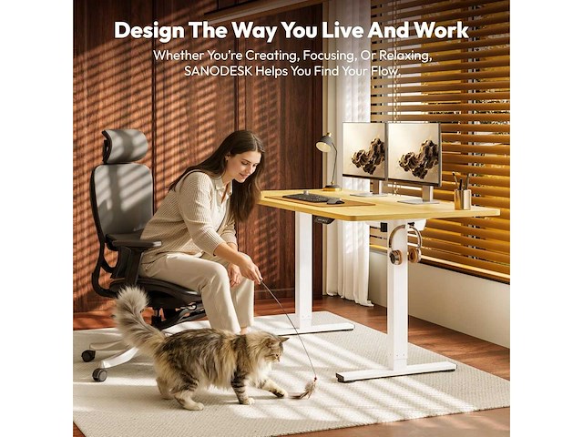 Elektrisch zit-staand bureau 140x60 cm - afbeelding 4 van  10