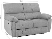 Elektrische 2-zitter bank met usb-netvoeding - antracietstof - afbeelding 3 van  13