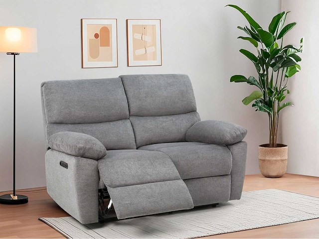 Elektrische 2-zitter bank met usb-netvoeding - antracietstof - afbeelding 1 van  13