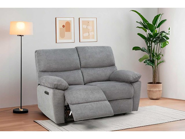 Elektrische 2-zitter bank met usb-netvoeding - antracietstof - afbeelding 6 van  13