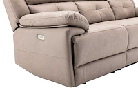 Elektrische 3-zits relaxbank in taupe stof - afbeelding 8 van  8