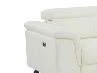 Elektrische 3-zits relaxbank in wit koeleerleer - afbeelding 8 van  15