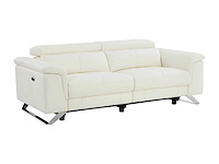 Elektrische 3-zits relaxbank in wit koeleerleer - afbeelding 9 van  15