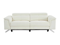 Elektrische 3-zits relaxbank in wit koeleerleer - afbeelding 10 van  15