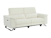 Elektrische 3-zits relaxbank in wit koeleerleer - afbeelding 11 van  15