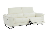 Elektrische 3-zits relaxbank in wit koeleerleer - afbeelding 12 van  15