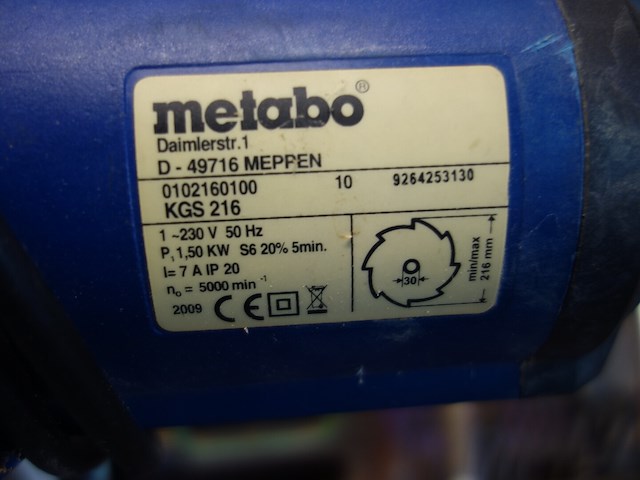 Elektrische afkortzaagmachine metabo - afbeelding 4 van  4