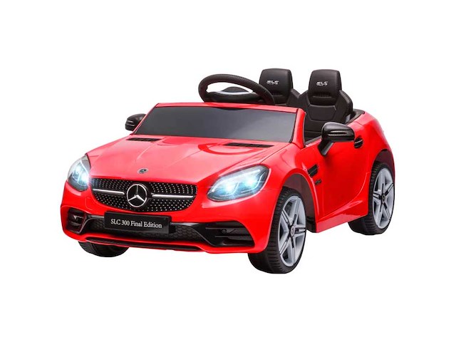 Elektrische auto kids rijbewijs mercedes slc 300 12v v. maximaal 5 km/u licht geluidseffecten rode afstandsbediening - afbeelding 4 van  11