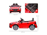 Elektrische auto kids rijbewijs mercedes slc 300 12v v. maximaal 5 km/u licht geluidseffecten rode afstandsbediening - afbeelding 5 van  11