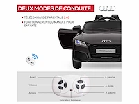 Elektrische auto kinder-elektrische auto audi tt rs 12 v 30 w v. maximaal 3 km/u afstandsbediening 2,4g geluidseffecten + fel zwart - afbeelding 5 van  5