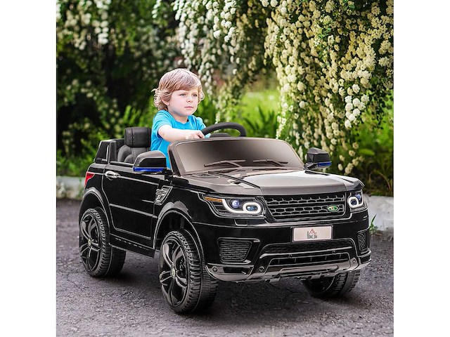 Elektrische auto kinderen elektrisch voertuig 12v dubbele motoren 3 tot 5 km/u 110 x 68 x 52cm zwart - afbeelding 1 van  10