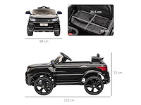 Elektrische auto kinderen elektrisch voertuig 12v dubbele motoren 3 tot 5 km/u 110 x 68 x 52cm zwart - afbeelding 4 van  10