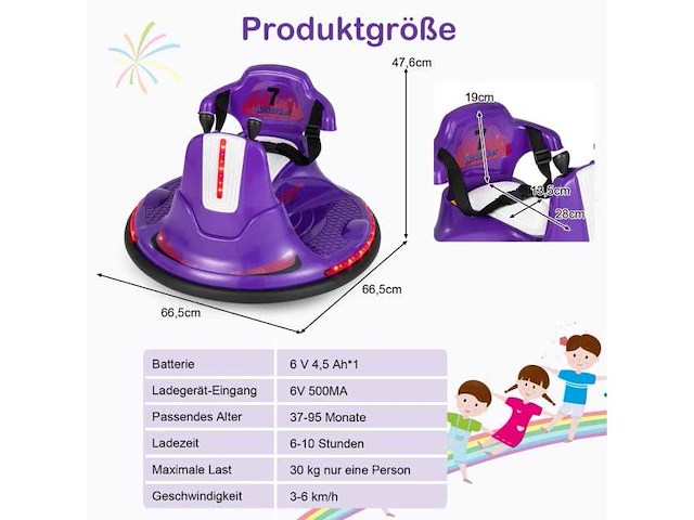 Elektrische auto voor kinderen 66,5 x 47,6 cm - afbeelding 1 van  4