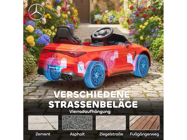 Elektrische auto voor kinderen, mercedes-ontwerp, 12v-motoren - afbeelding 4 van  6