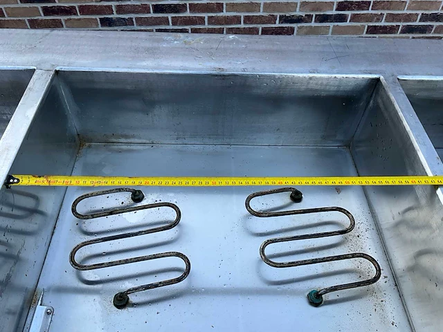 Elektrische bain-marie / warmhoudwagen — 3 vaks, rvs, op wielen - afbeelding 5 van  16