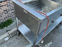 Elektrische bain-marie / warmhoudwagen — 3 vaks, rvs, op wielen - afbeelding 10 van  16