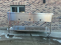 Elektrische bain-marie / warmhoudwagen — 3 vaks, rvs, op wielen - afbeelding 2 van  16
