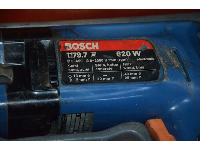 Elektrische boormachine bosch 1179.7 620w in metalen koffer, accuboormachine bosch psr 14,4 met accu zonder lader - afbeelding 6 van  6