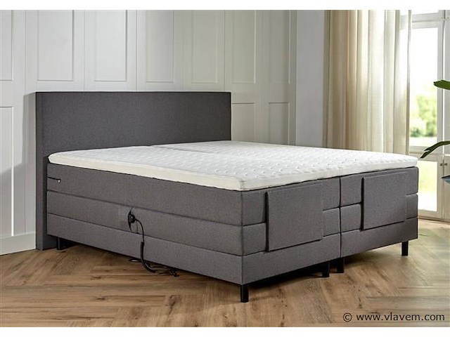 Elektrische boxspring serie verona, afmeting 160 x 200, antraciet - afbeelding 2 van  6