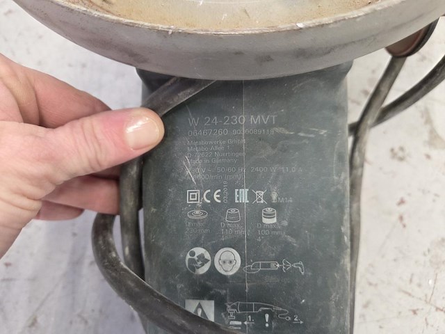 Elektrische haakse slijper metabo w 24-230 mvt - afbeelding 3 van  3