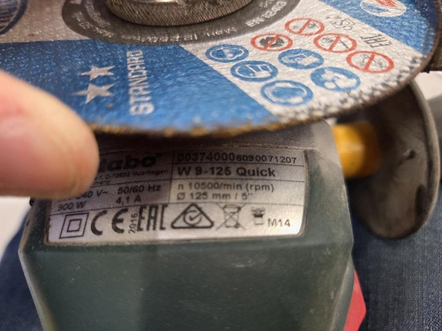 Elektrische haakse slijper metabo w 9 -125 quick - afbeelding 4 van  4