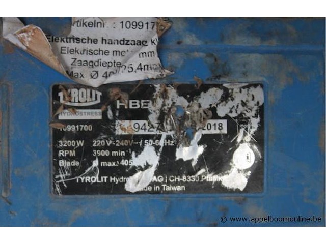 Elektrische handzaagmachine tyrolit hbb, werking niet ekend - afbeelding 4 van  4