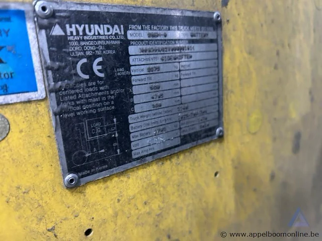 Elektrische heftruck, hyundai 25bh-9, 3.559 u, hefvermogen 2275 kg, hefhoogte 4,73 m, 80v, 700 ah, 3.244 kg. werking niet gekend. - afbeelding 5 van  6
