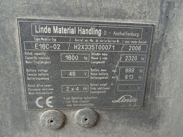 Elektrische heftruck linde - afbeelding 7 van  17