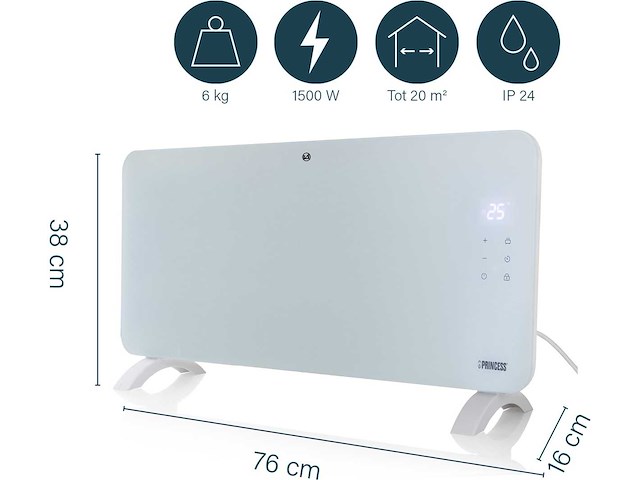 Elektrische kachel - princess 348151 - 1500w - afbeelding 4 van  5