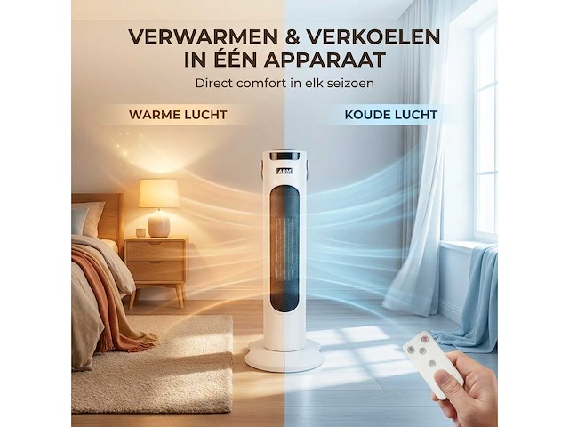 Elektrische kachel en verkoeling in 1 1500w - afbeelding 4 van  6