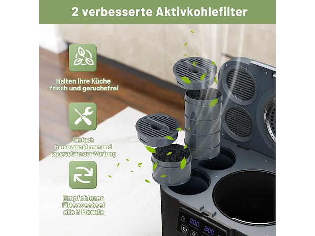 Elektrische keukencomposter - grijs - afbeelding 2 van  6