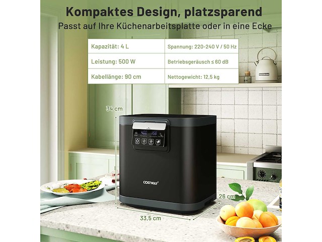 Elektrische keukencomposter - grijs - afbeelding 4 van  6