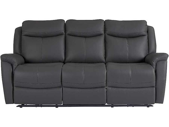 Elektrische koeienleer 3-zits relax bank - antracietgrijs - afbeelding 5 van  10