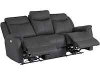 Elektrische koeienleer 3-zits relax bank - antracietgrijs - afbeelding 6 van  10