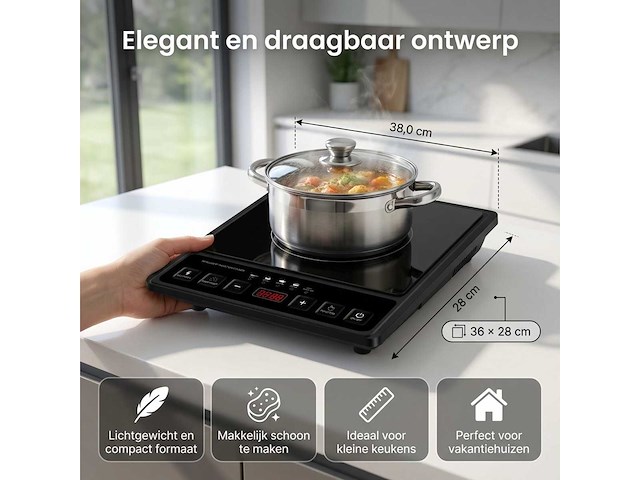 Elektrische kookplaat - 1-pits vrijstaand (5x) - afbeelding 2 van  5