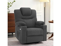 Elektrische lift tv-stoel, ontspan met chaise longue, massage en verwarming, 2 motoren, microvezel - afbeelding 6 van  9