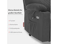 Elektrische lift tv-stoel, ontspan met chaise longue, massage en verwarming, 2 motoren, microvezel - afbeelding 8 van  9
