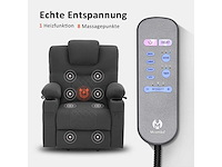 Elektrische lift tv-stoel, ontspan met chaise longue, massage en verwarming, 2 motoren, microvezel - afbeelding 7 van  10