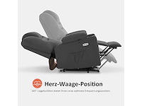 Elektrische lift tv-stoel, ontspan met chaise longue, massage en verwarming, 2 motoren, microvezel - afbeelding 8 van  10