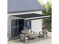 Elektrische luifel 4 x 3 m met gearticuleerde arm, met krukas, afstandsbediening, wandmontage, zonnescherm