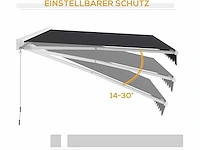 Elektrische luifel 4 x 3 m met gearticuleerde arm, met krukas, afstandsbediening, wandmontage, zonnescherm - afbeelding 8 van  9